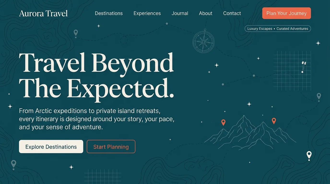 Aurora Travel Luxury Homepage